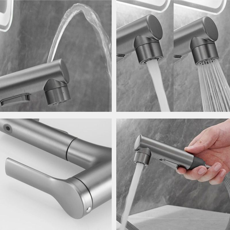 Contemporary Kitchen Faucet Single Handle 2-Function Faucet with Pull out Sprayer