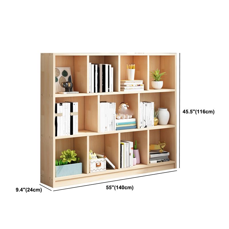 Contemporary Shelf Bookcase Wooden Closed Back Bookshelf for Home