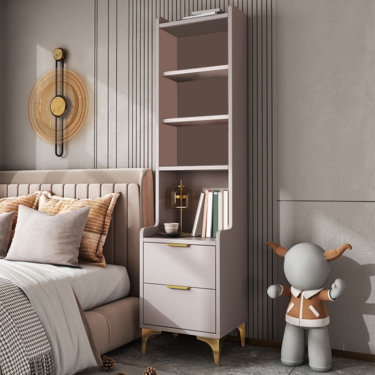 Light Luxury Solid Wood Kids Bedside Table with Cabinets and Drawers