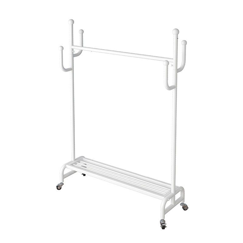 Modern Metal Coat Rack Solid Color Coat Hanger with Storage Shelving