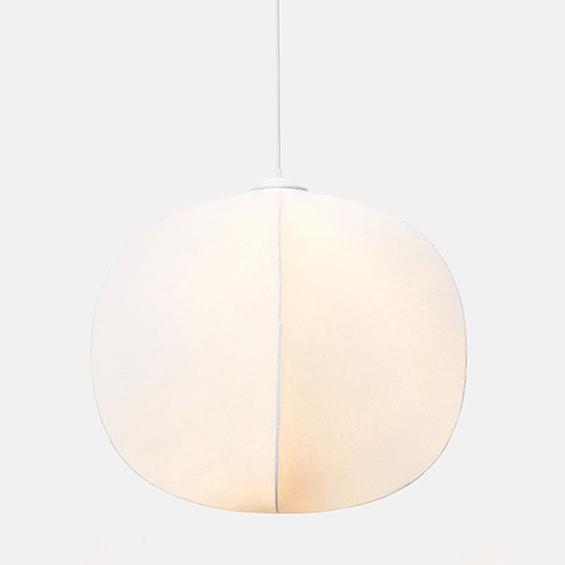 1-Light Lantern Hanging Pendant Modern Style Silk Hanging Lighting for Living Room