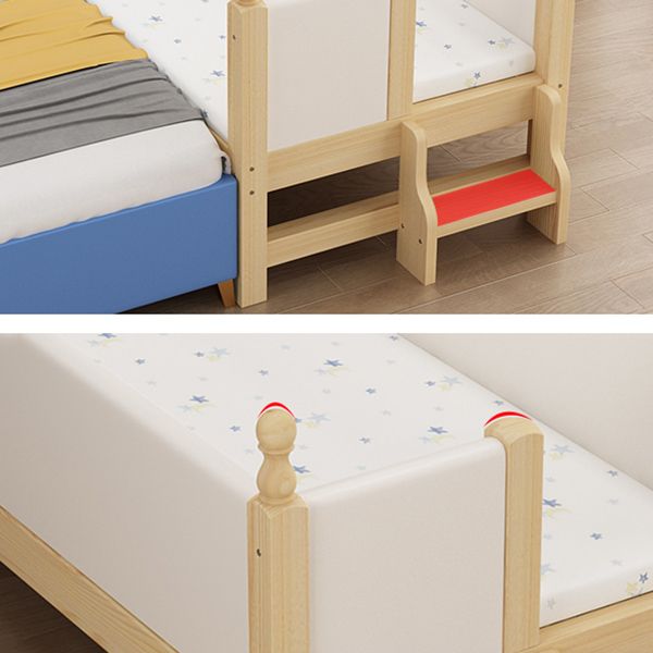 Solid Wood Frame Nursery Bed with Guardrails and Mattress Baby Crib