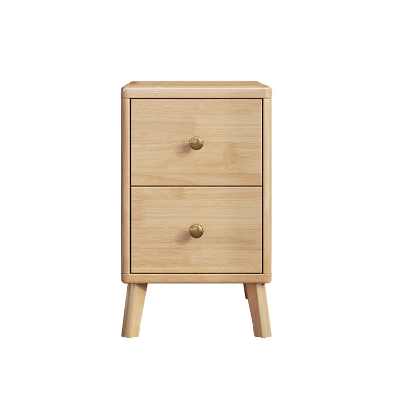 Solid Wood Bedside Cabinet Contemporary Night Table with Drawers