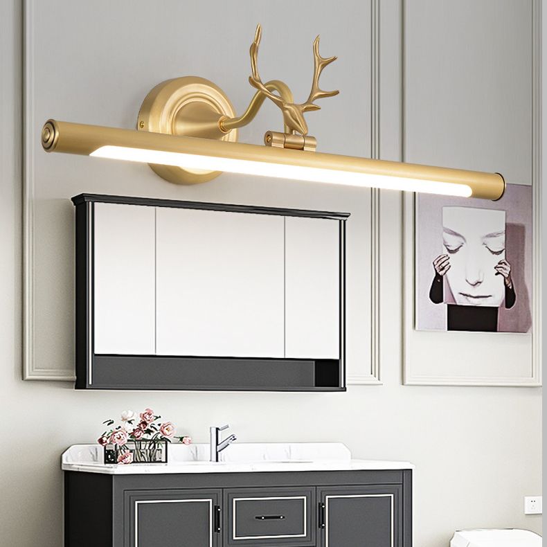 Modern Minimalist Style Streamlined Wall Mounted Vanity Lights Copper Vanity Wall Light Fixtures with Antlers