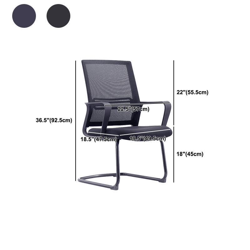 Modern & Contemporary Mid-Back Chair Black Desk Chair Microfiber Office Chair