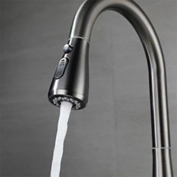 Modern Copper Kitchen Sink Faucet Single Handle High Arc Retractable Kitchen Faucet