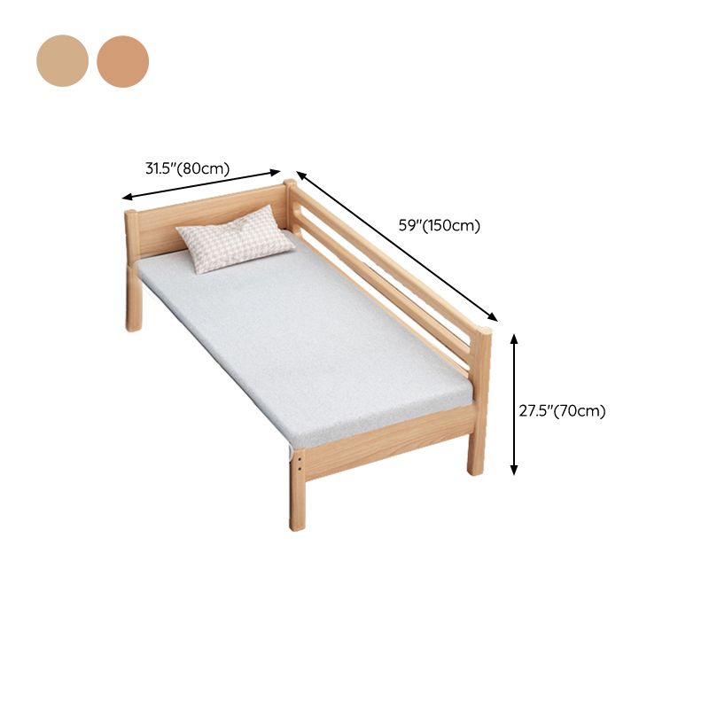 Modern Guardrail Nursery Bed Solid Wood Washed Natural Baby Crib