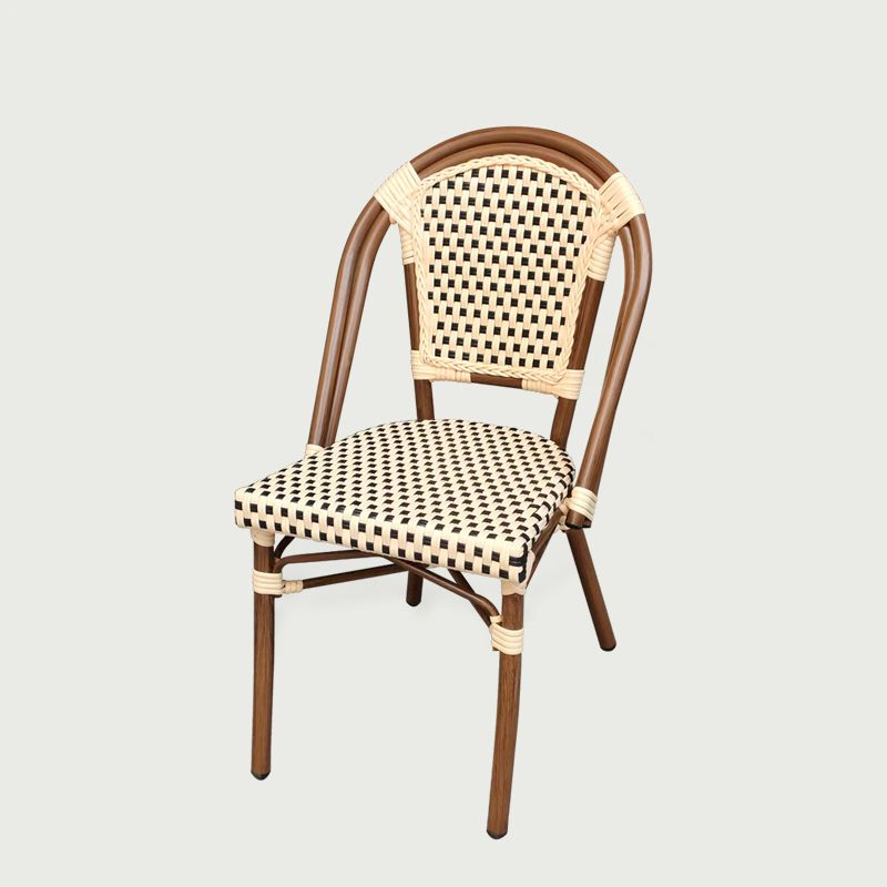 20" Wide Tropical Outdoor Chair Rattan Armles Dining Side Chair