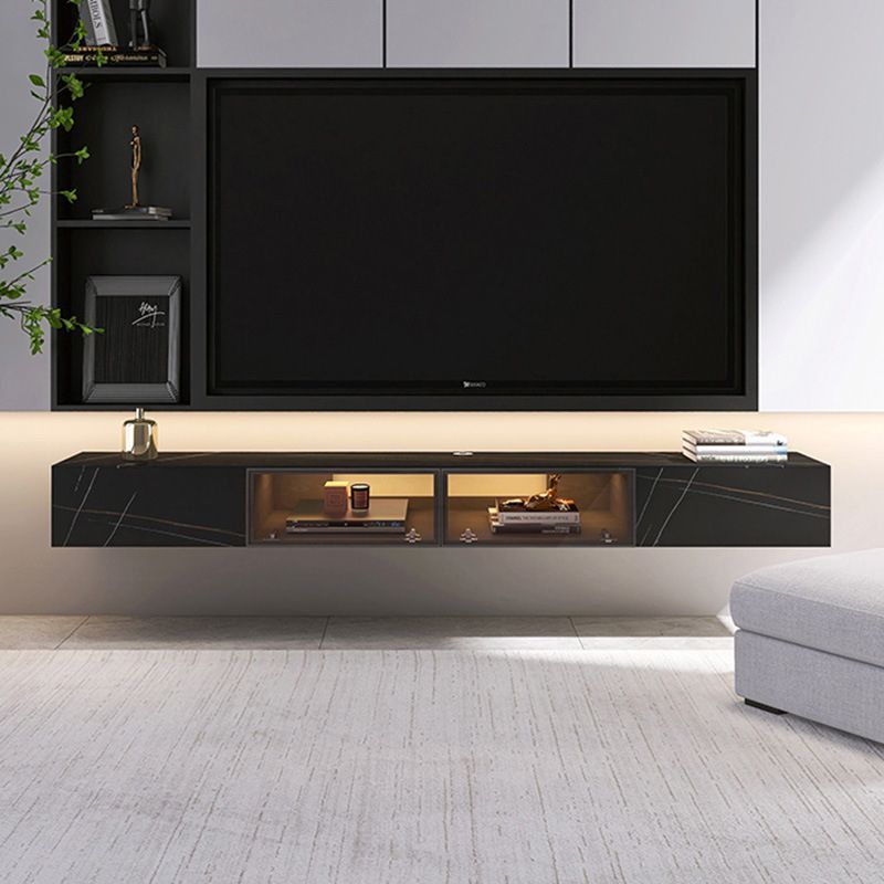 Modern TV Media Stand Stone Wall-mounted TV Media Console with Drawers