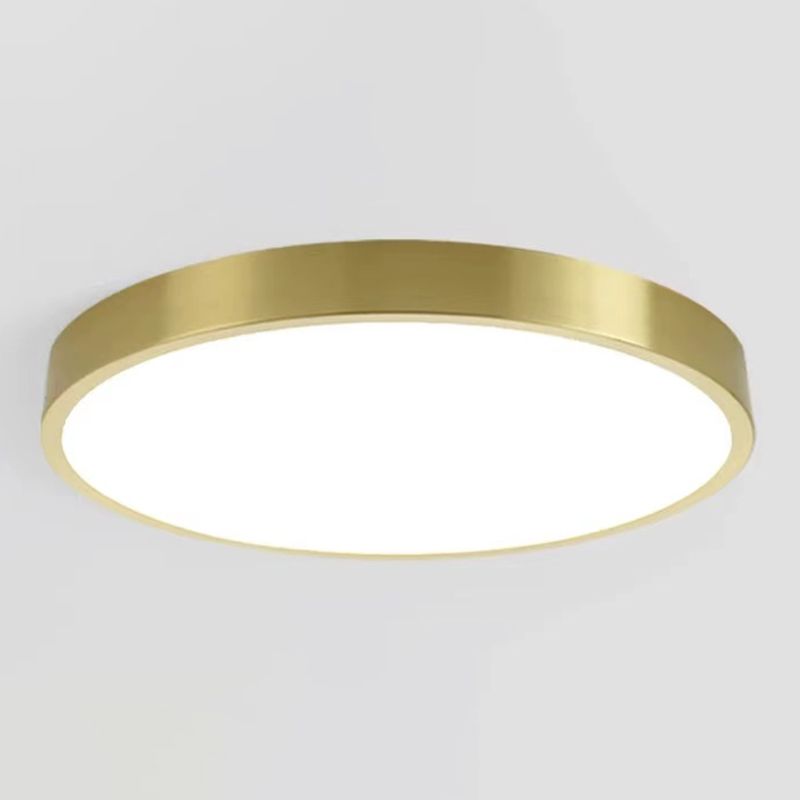 1-Light Round Flush Mount Lighting Modern Metal Ceiling Lighting