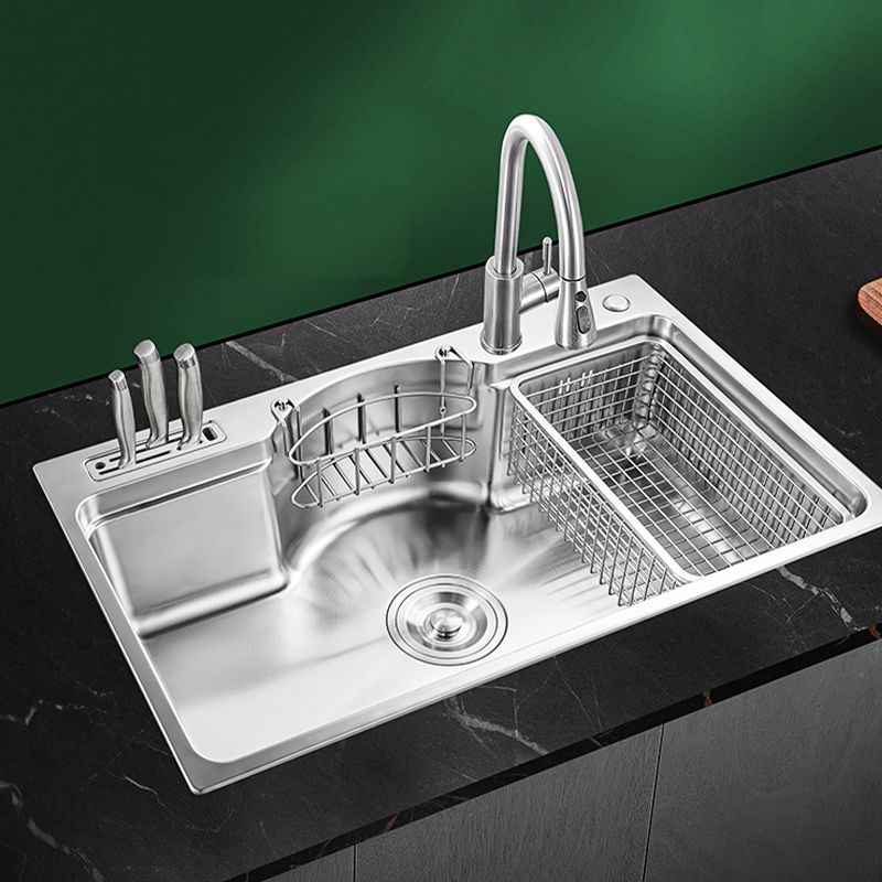 Modern Style Kitchen Sink Dirt Resistant Drop-In Kitchen Sink