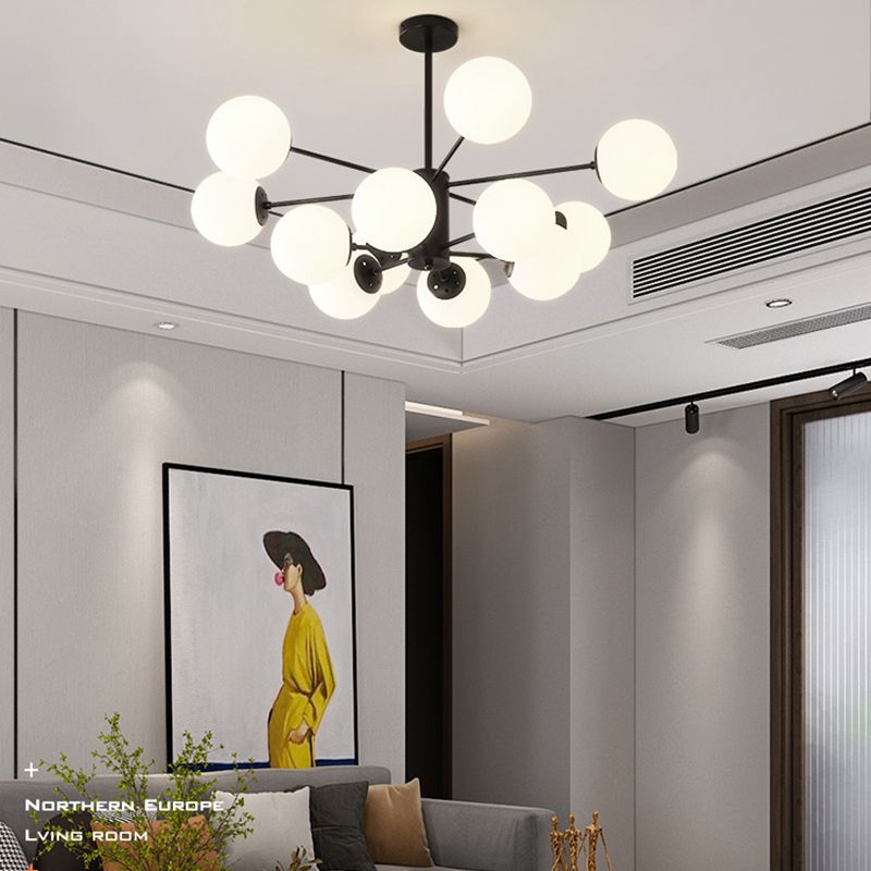 Globe Chandelier Lighting Multi-Head Hanging Light Fixtures for Living Room
