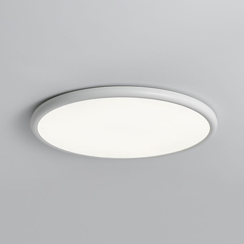 Modern Style Geometry Shape Ceiling Fixture Metal One Light Ceiling Mounted Light in White