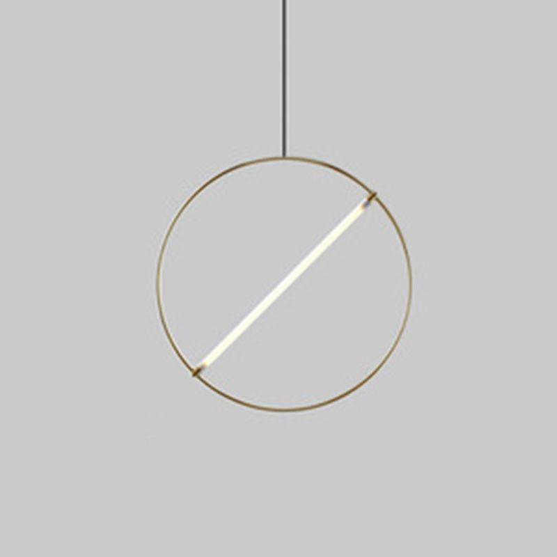 Simplicity Loop Shaped Pendant Lighting Acrylic Dining Room LED Down Light in Gold