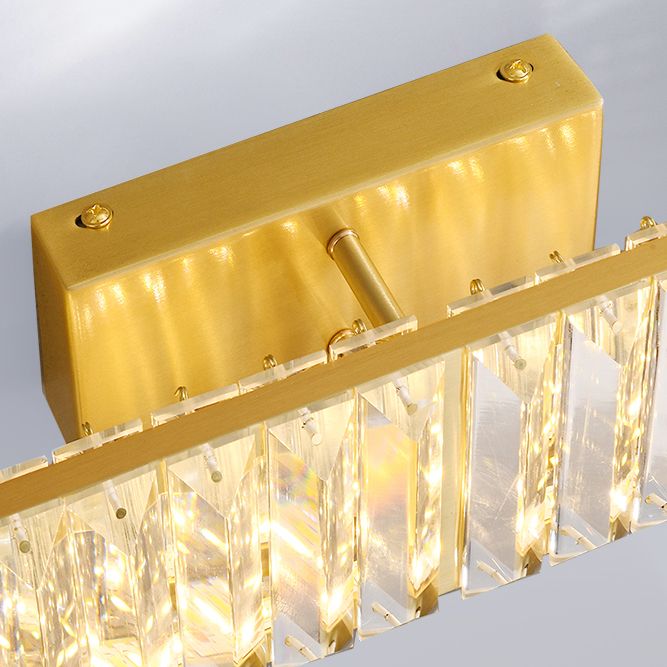 Light Luxury Crystal Vanity Light Rectangle Shape Vanity Lamp for Shower Room