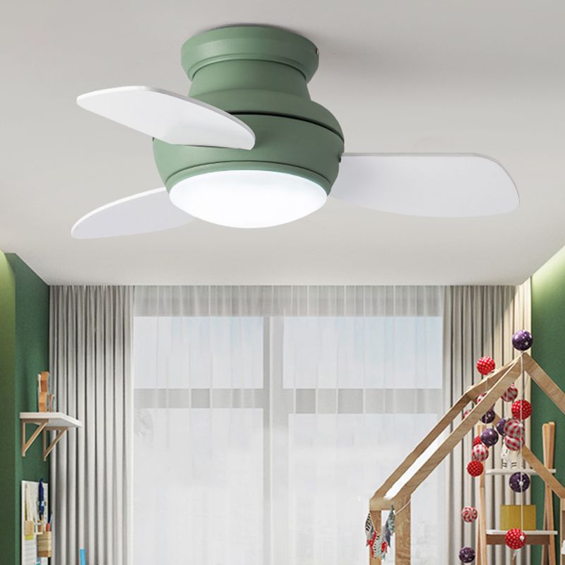 Nordic Style Iron Ceiling Fan Lamp Colorful 1-light Ceiling Fan Light for Bedroom