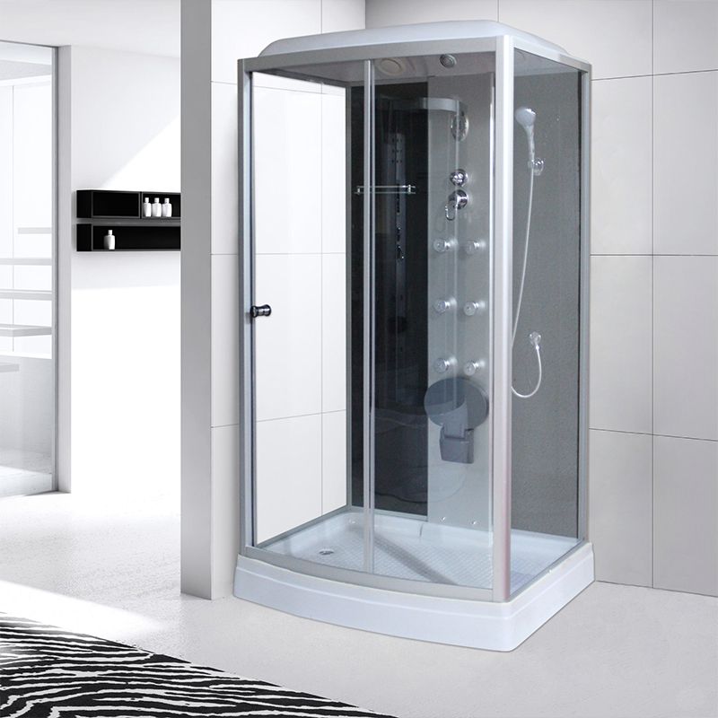 Corner Framed Shower Stall Single Sliding Tempered Glass Shower Stall