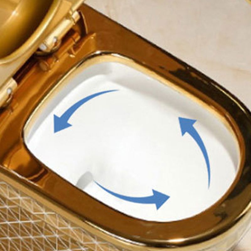 Contemporary One Piece Flush Toilet Floor Mounted Golden Urine Toilet for Washroom