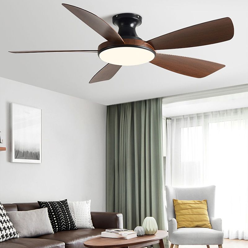 Modern LED Ceiling Fan 5 - Blades Metal and Acrylic Fan Lighting Fixture