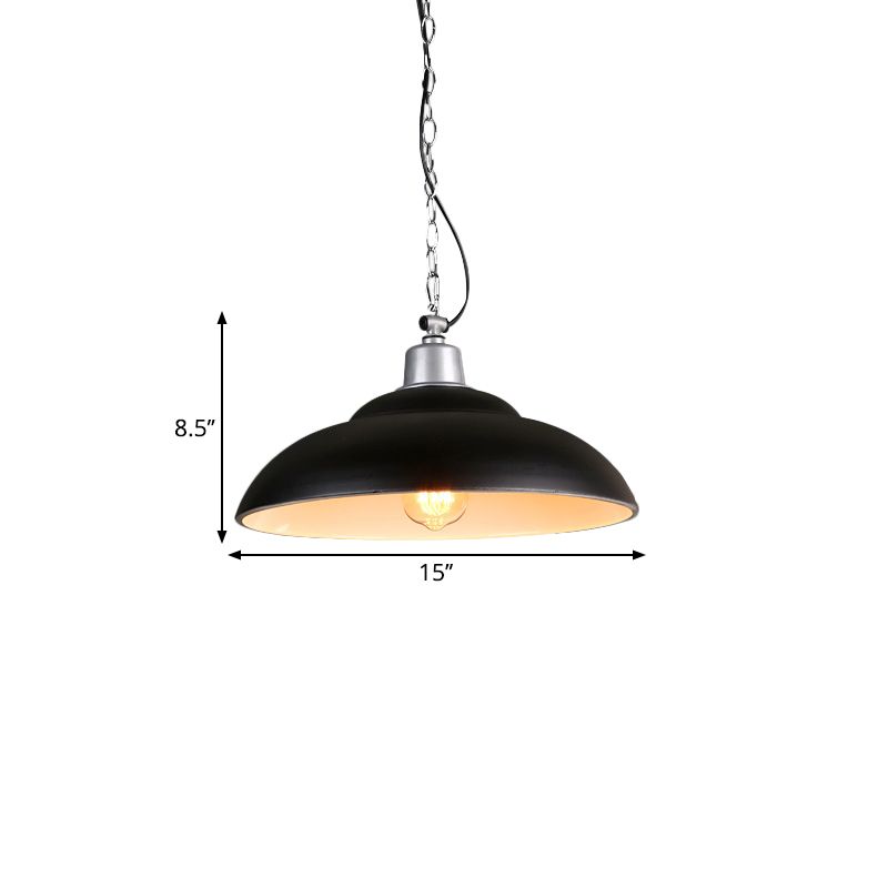 1 bulbe Double bulle pendentif industriel Black Metal Suspension Éclairage pour la cuisine