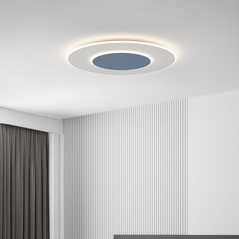 LED Metal Modern Flush Mount Circular Shape Ceiling Light with Acrylic Shade for Bedroom