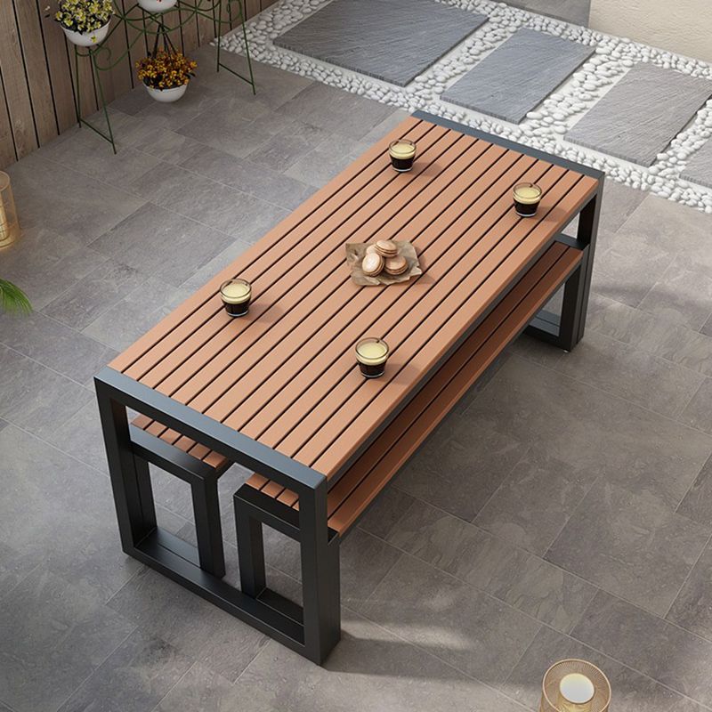 Modern Manufactured Wood Patio Table Water Resistant and UV Resistant Patio Table