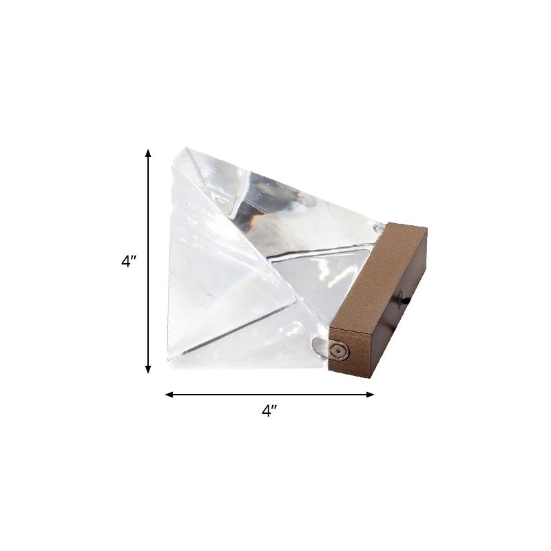 Triangle Shape Living Room Desk Light Clear Crystal LED Minimalism Night Table Lamp