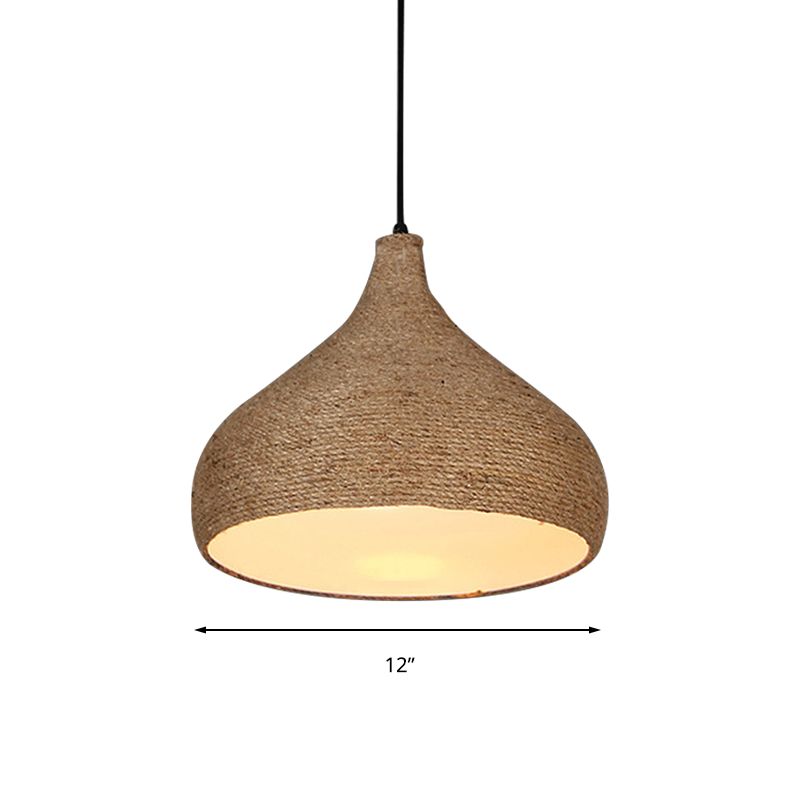 Hennep touw traan hanglamp lodge stijlvol 1 lamp woonkamer suspensie lamp in beige