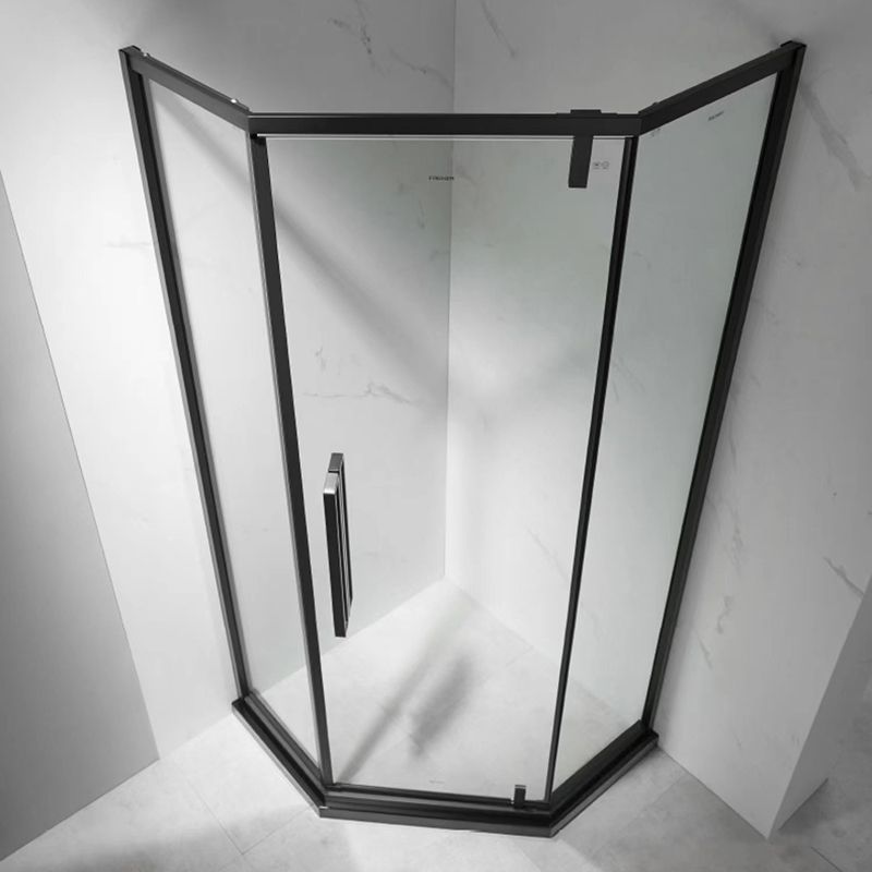 Transparent Tempered Shower Door Pivot Gray Framed Shower Bath Door