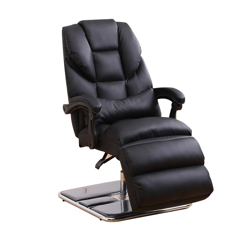 Swivel Standard Recliner Solid Color Faux Leather Recliner Chair