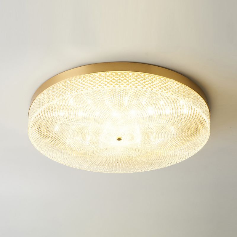 Modern Flush Light Round Ceiling Lighting with Brass and Acrylic for Bedroom