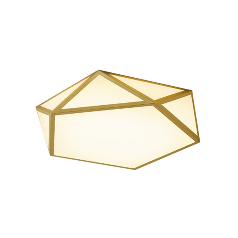 16.5 "/20.5" Breite Gold Pentagon Deckenleuchte Nordic LED Acryl Flush Mount Lampe für Schlafzimmer