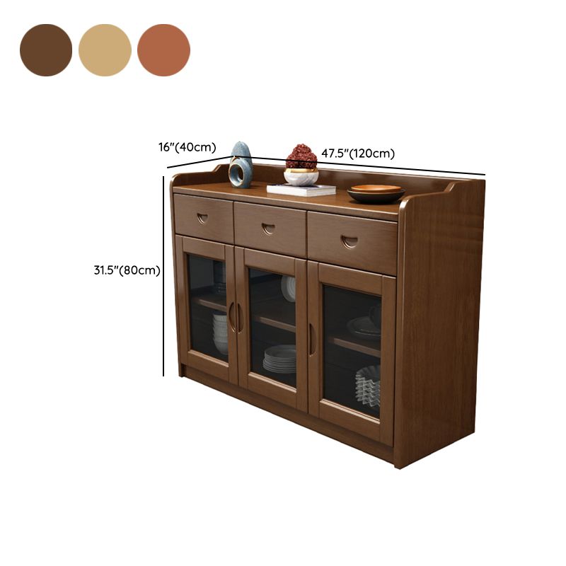 Modern Style 47.24"W Buffet Stand Solid Wood Buffet Sideboard with 3 Drawers