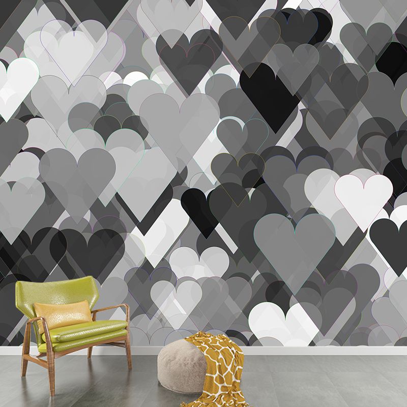 Heart Pattern Mural Wallpaper Christmas Illustration Indoor Wall Mural