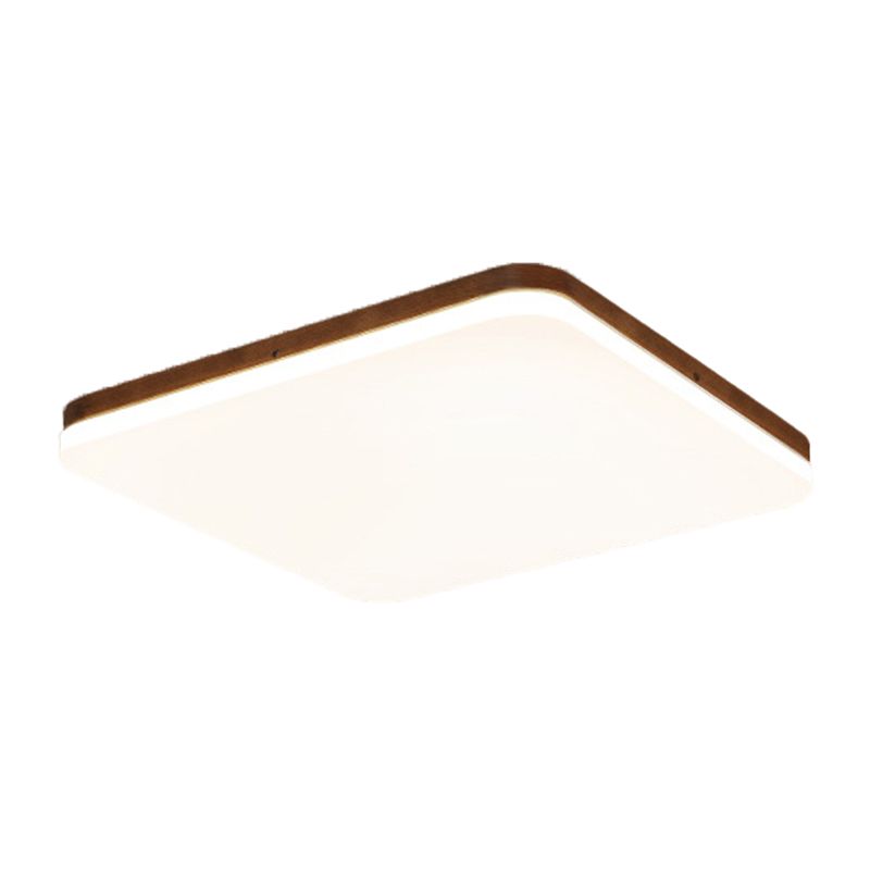 1-Light Ceiling Lighting Modern Wood Ceiling Mount Light Fixture in Brown