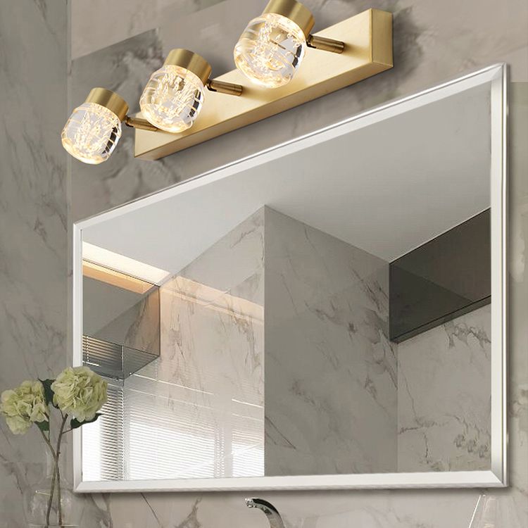 Contemporary 3-Light Wall Sconce Metal Bronze Wall Mounted Light for Bathroom