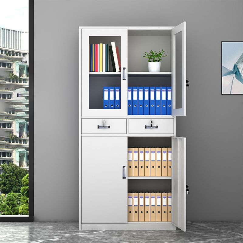 Steel Filing Cabinet Fire-Resistant File Cabinet with Lock and Storage