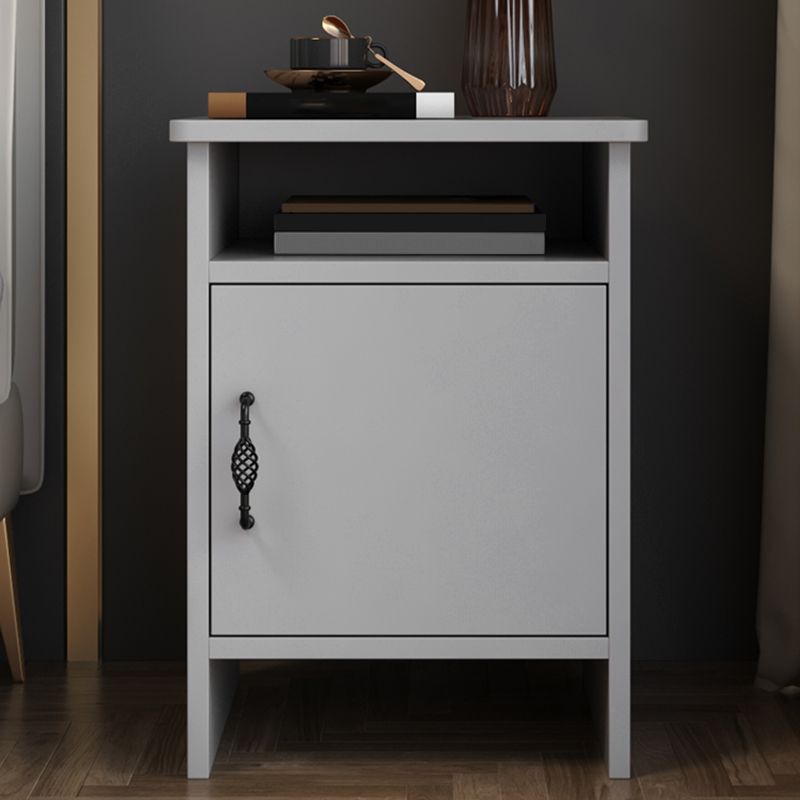 Modern Bedside Cabinet Right Side Grey Imitation Wood Night Table with Door