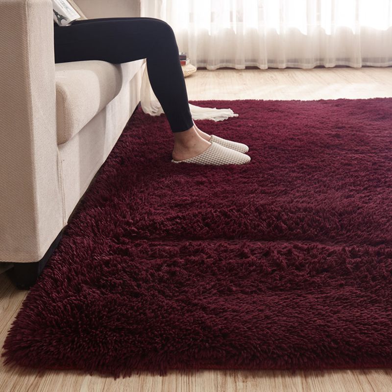 Classic Solid Color Rug Multi Colored Modern Area Carpet Faux Wool Easy Care Rug for Home