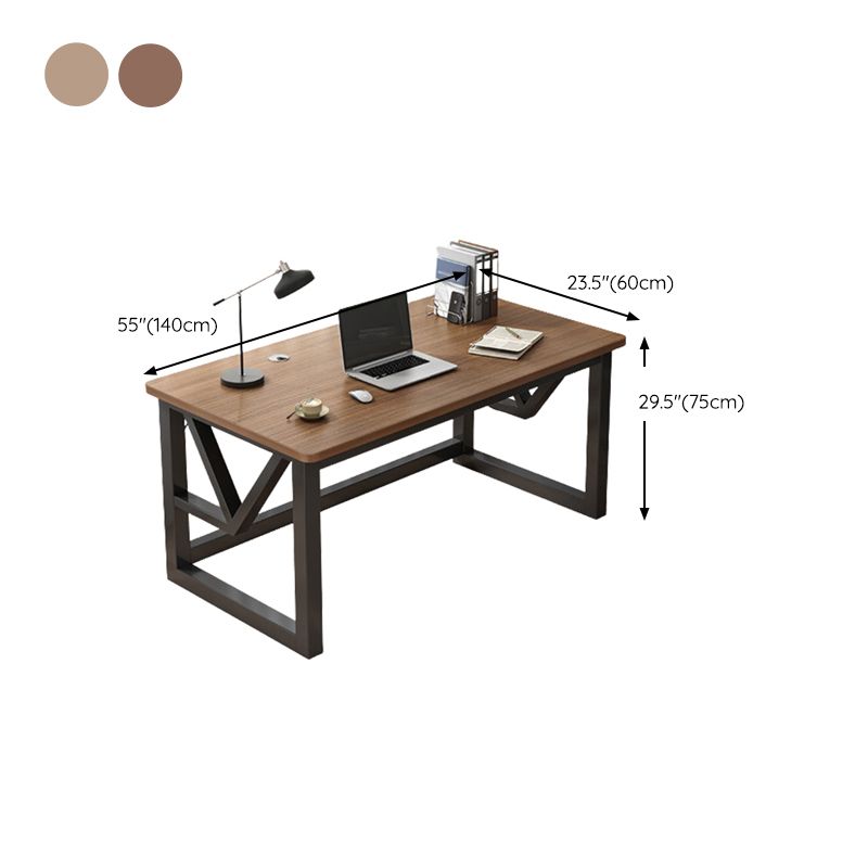 Contemporary Rectangular Office Desk Sled Writing Desk with Metal Legs