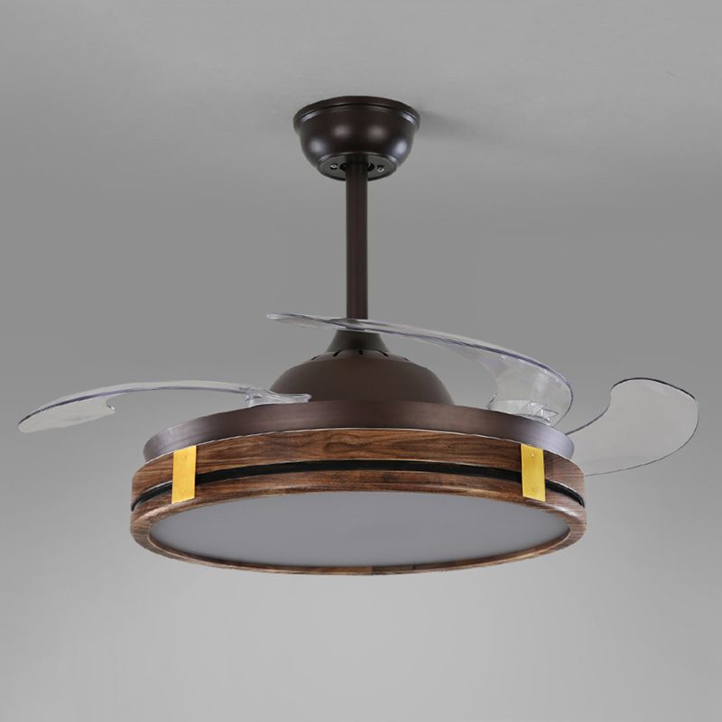 Nordic Household Ceiling Fan Light Fixture Wooden LED Ceiling Lamp for Bedroom