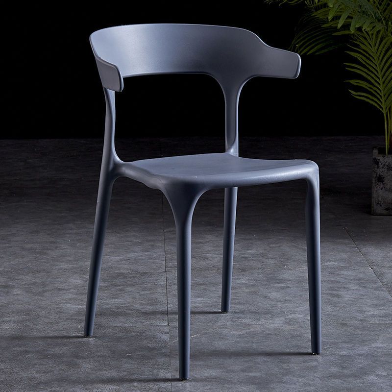 Scandinavian Plastic Restaurant Arm Chair Open Matte Finish Dining Chair