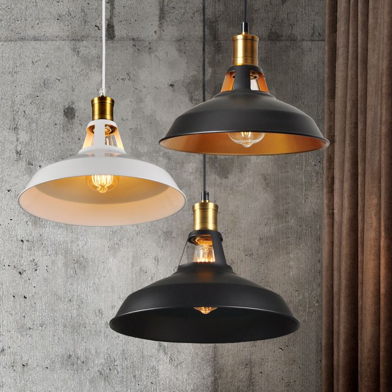 Single Ceiling Light Pot Cover Iron Hanging Pendant Lighting Fixture for Restaurant