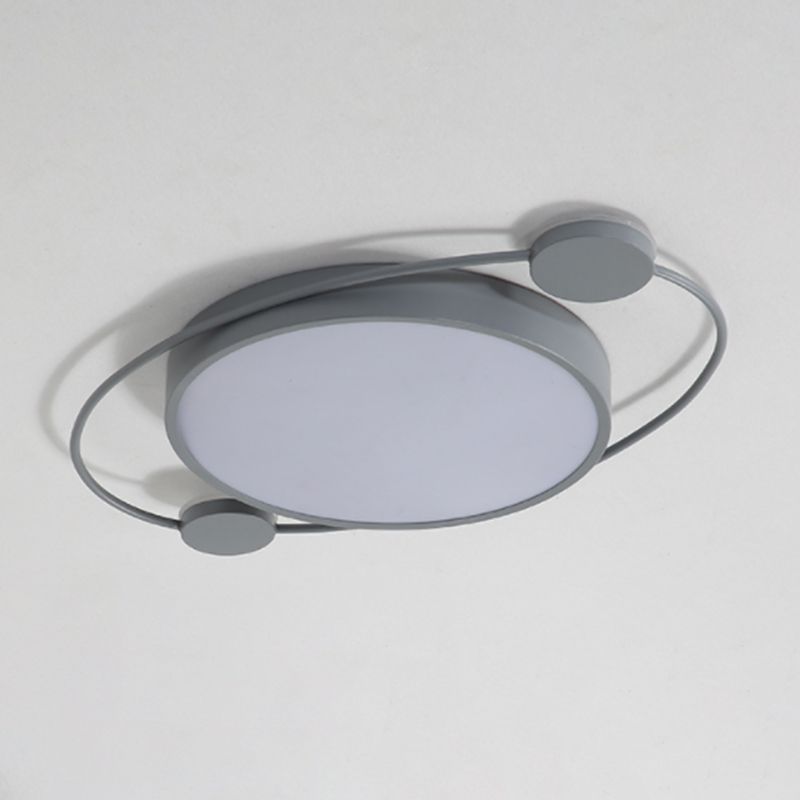 LED Gray Ceiling Light Contemporary Flush Mount Lighting for Bedroom