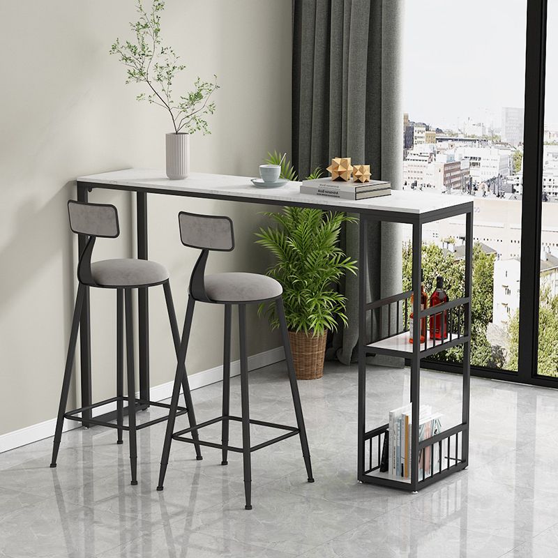 Glam -stijl 41.3 "H Bar Tabel Marmeren Wit Rechthoek Top Bistro Table voor woonkamer