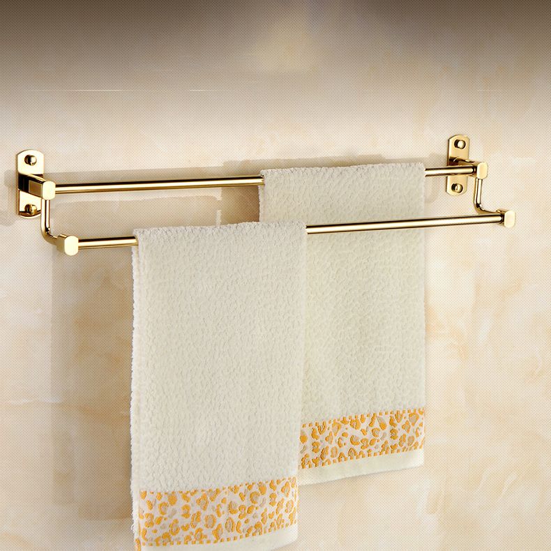 Polished Gold 4 Piece Bathroom Accessory Set Brass Bathroom Hardware