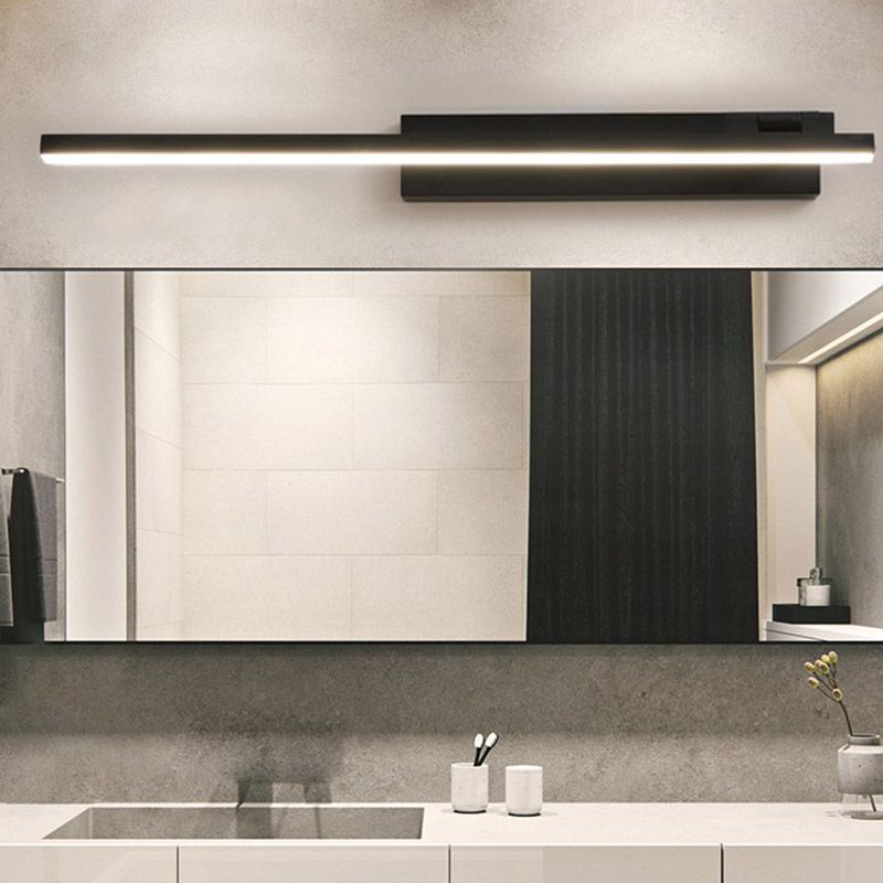 Minimalist Metal Vanity Light Straight 1 Light Adjustable Mirror Light for Bathroom