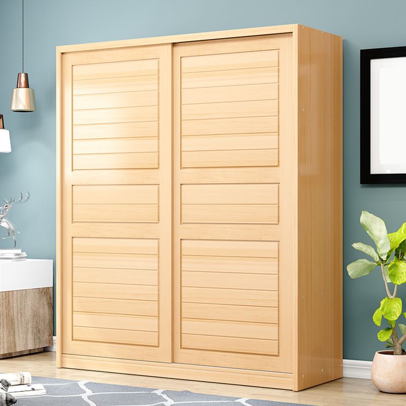 Natural Modern Kid's Wardrobe 1-Drawer High Gloss Bedroom Armoire