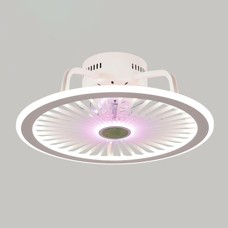 Acrylic White LED Ceiling Fans in Modern Concise Style Iron Circular Ceiling Fixture for Bedroom