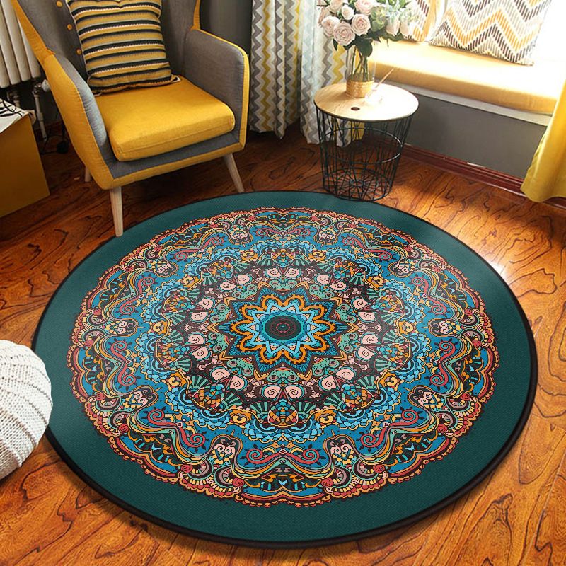 Alfombra decorativa de caleidoscopio múltiple color alfombra turca poliéster manchas para manchas resistentes no deslizantes alfombra de respaldo sin deslizamiento para sala de estar